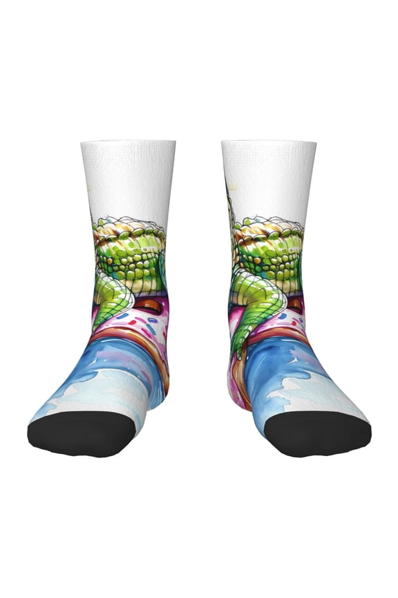 Alligator Donut Pool Float Kids Socks Unisex Kids and Toddlers' Crew Socks, ,1 Pairs