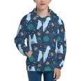 thumbnail image 1 of Naloa Alpaca Astronaut in Space Teenage Zipper Hoodie, Long Sleeve Zip Up Hoodies Casual Jackets Tops for 7-12 Years-Small, 1 of 6