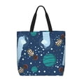 thumbnail image 1 of Naloa Alpaca Astronaut in Space Tote Bag for Women, Foldable Tote Bag With Zipper, Large Shoulder Bag, Top Handle Handbag for Travel, Work, Shopping, 1 of 9