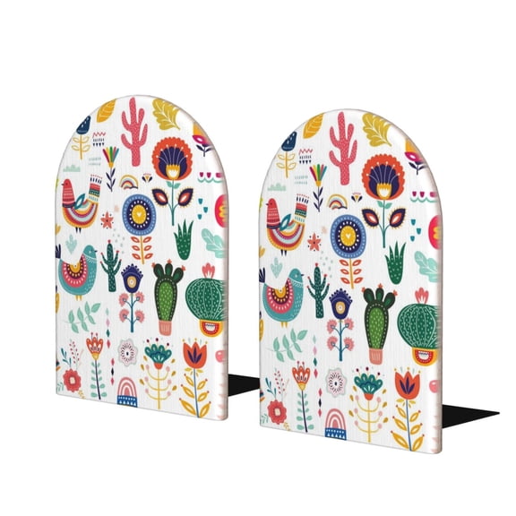 Naloa Alpaca Flower 2 Pcs Bookend Large Capacity Office Book Ends for Home Office Library School Study Decoration
