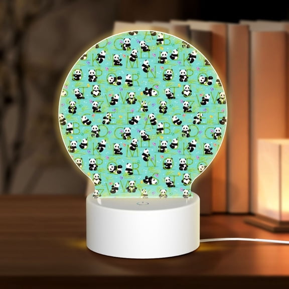 Naloa Alphabet And Panda Acrylic LED Night Light Custom LED Lights Personalized Nightlight Customized Gifts for Family Couples Friends