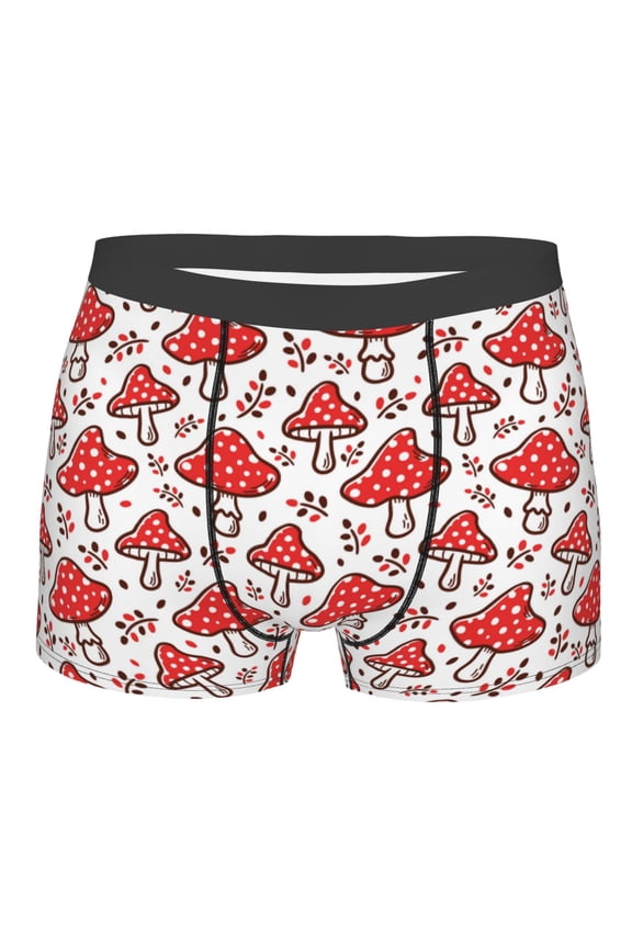 Amanita Red Mushroom Print Mens Underwear - Boxers for Men, Classic Briefs for Men