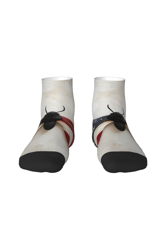 American Flag Butterfly Wall Ankle Socks for Women Non Slip Socks No Show Socks Classic Low Cut Casual Socks Casual Socks