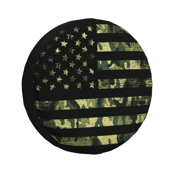 Naloa American Flag Camo PVC Leather Spare Tire Wheel Cover for Car Truck SUV Camper Trailer Universal Fit many size14 inch
