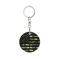 thumbnail image 1 of Naloa American Flag Camo Print Round Keychain Keychain Key Ring, Key Tag, Key Chain Bulk for Gift Accessories (Round), 1 of 7