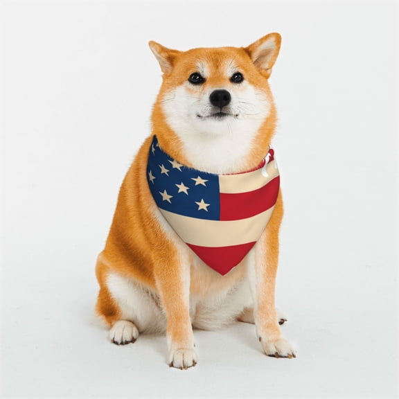 Naloa American Flag Map Dog Bandana Large and Small-Dog Scarf Bib Handkerchief Accessories for Dogs and Cats(S-L)-Large