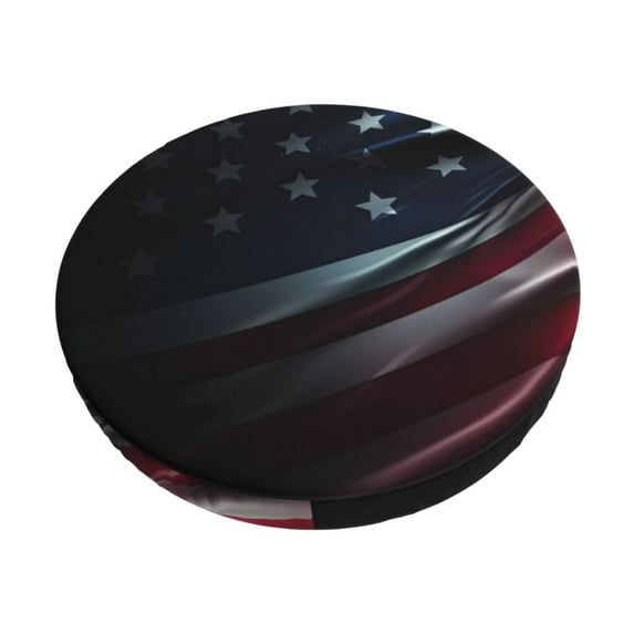 Naloa American Flag Waving Print Round Bar Stool Cushion Cover 12-14 inch, Fits Kitchen, Office, Restaurant Chairs - {sizeName}13 inch