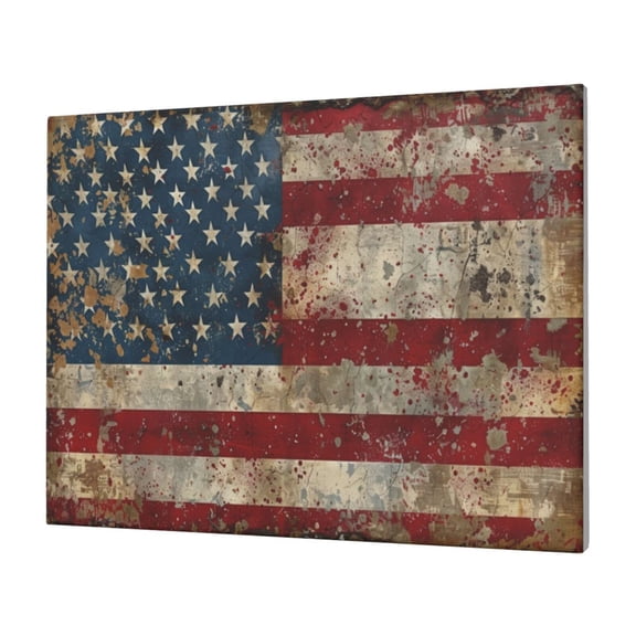 Naloa American Flag1 Print Canvas Picture,Wall Pictures, Modern Decorative Poster,Art Prints for Bedroom, Toilet, 40 x 30 cm, Built-in Wooden Frame
