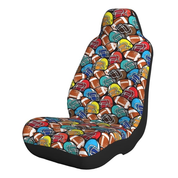 Naloa American Football Car Seat Covers 2PCs Front Car Seat Covers Universal fit for Most Cars SUVs and Trucks - 1