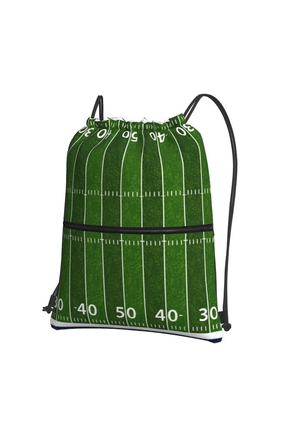 American Football Field Drawstring Backpack String Bag Cinch Water Resistant for Gym Shopping Sport Yoga