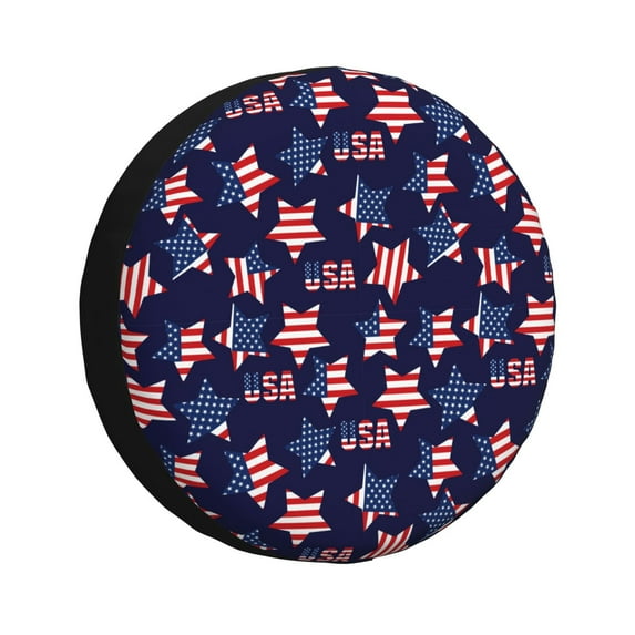 Naloa American Stars PVC Leather Spare Tire Wheel Cover for Car Truck SUV Camper Trailer Universal Fit many size16 inch