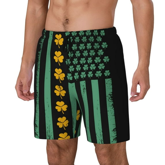 Naloa American doctor Print Men Swim Trunks with Compression Liner ,Board Shorts,Men's Swim Shorts with Drawstring and Elastic Waistband-Medium