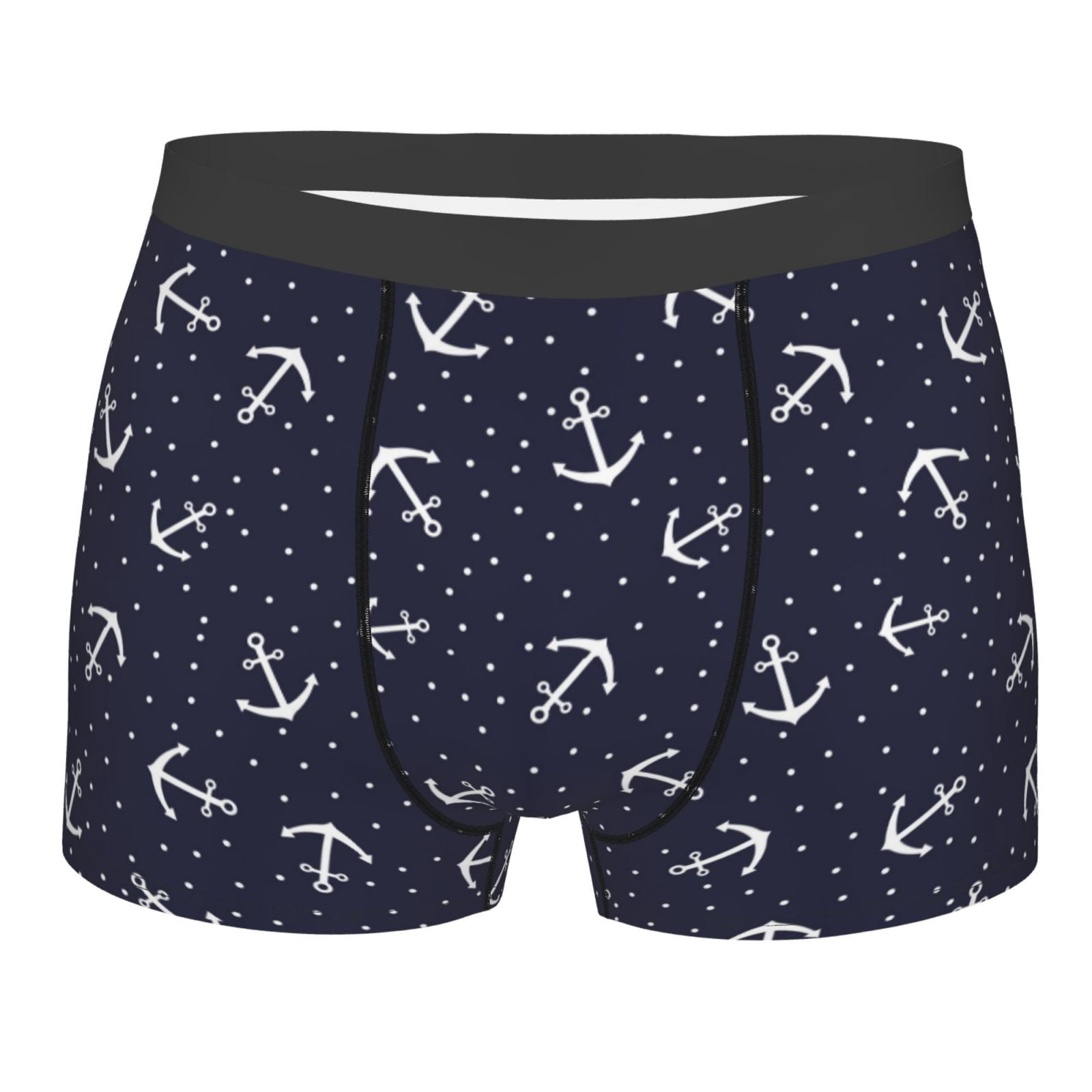 Naloa Anchor Print Mens Underwear - Boxers for Men, Classic Briefs for ...
