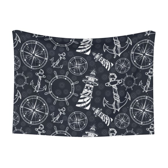 Naloa Anchor and Lighthouse Dog Blanket, 3 Sizes Cat Blanket for Indoor Cats Large Medium Small Dog Gifts-Small