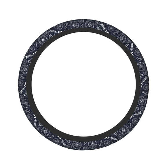 Naloa Anchor and Lighthouse Elastic Steering Wheel Cover, Auto Steering Wheel Cover – 15 Inch , Comfortable Grip, Fit Suvs,Vans Cars,Trucks