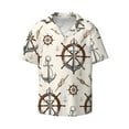thumbnail image 1 of Naloa Anchor with Rope Men's Loose Fit Cuban Collar Short-Sleeve Shirt with Button-down and Chest Pocket for Everyday Wear Outings - XX-Large, 1 of 7