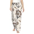 thumbnail image 1 of Naloa Anchor with Rope Print Women’s Ultra-Soft Comfy Pajama Lounge Pants with Pockets & Drawstring, 1 of 8