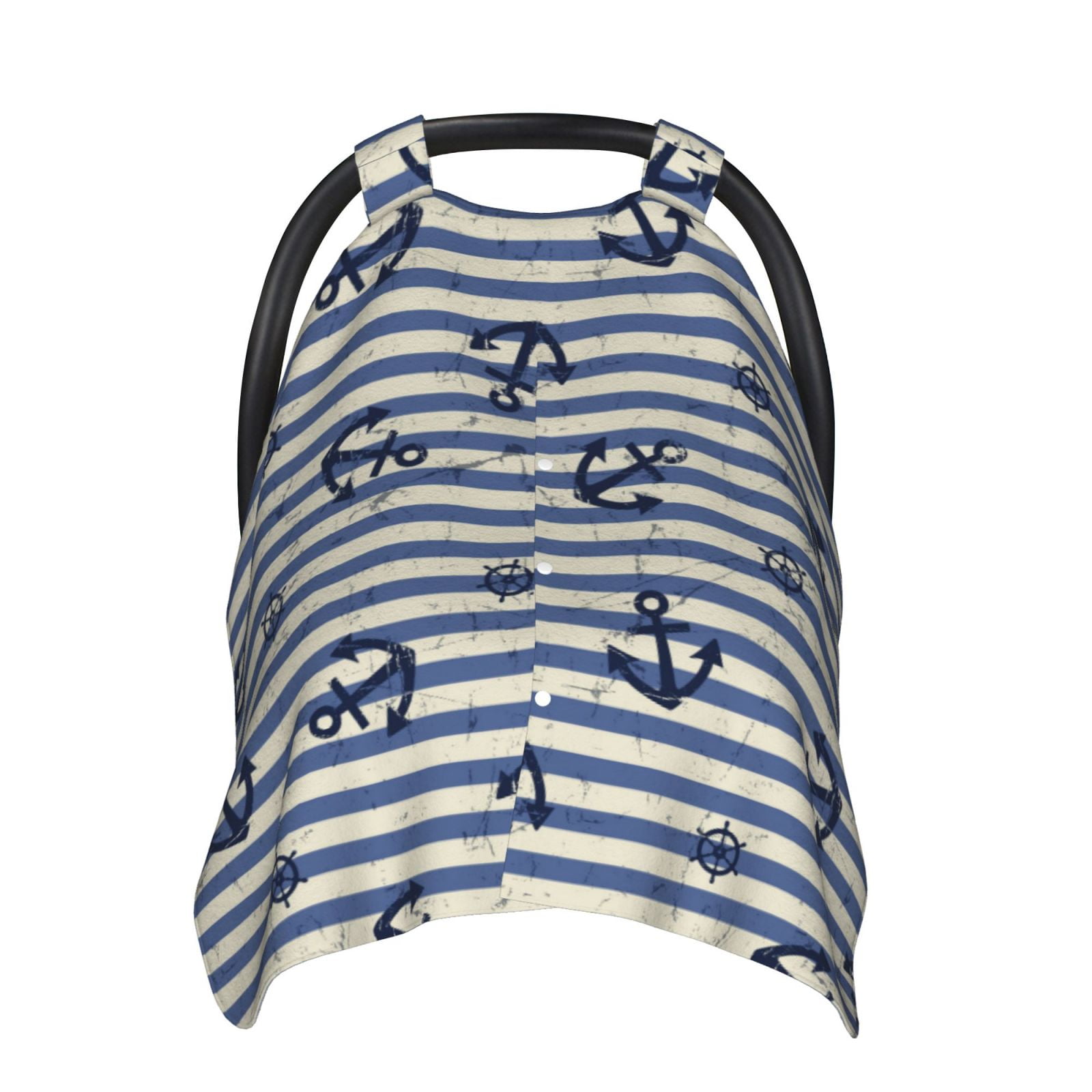 Naloa Anchors And Steering Wheel Baby Car Seat Cover, Breathable Baby Carrier Cover, Multiuse Baby Carrier Cover & Nursing Breastfeeding Cover