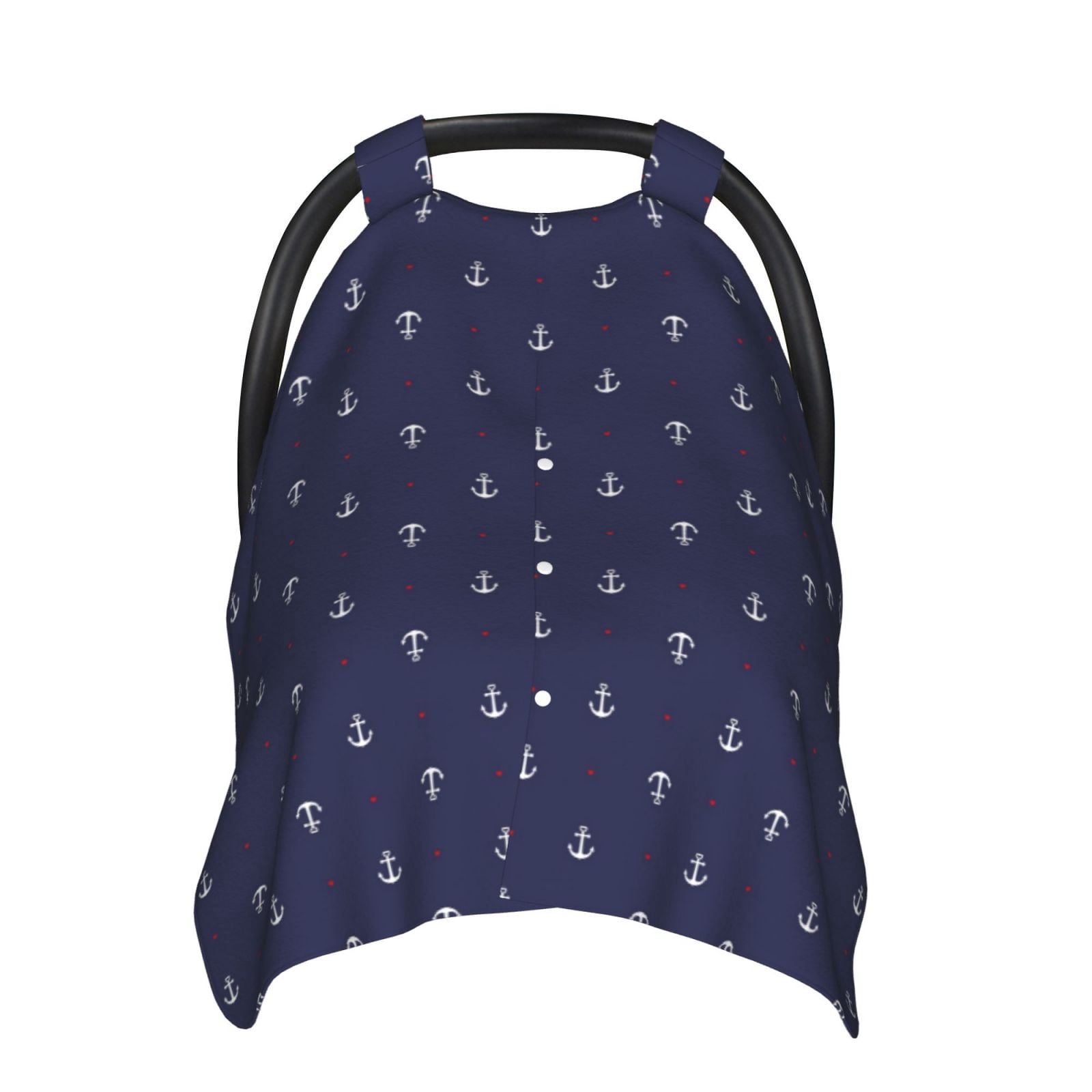 Naloa Anchors Heart Blue Baby Car Seat Cover, Breathable Baby Carrier Cover, Multiuse Baby Carrier Cover & Nursing Breastfeeding Cover