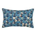 thumbnail image 1 of Naloa Anchors Pillowcase, Throw Pillowcase, Wrinkle-Free, Stain-Resistant with Hidden Zipper for Bedroom Sofa - 16"x24", 1 of 9