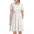thumbnail image 1 of Naloa Anchors Print Womens Summer A-Line Dress with Pockets,Short Sleeve Dresses,Flowy Beach Swing Dress for Vacation Travel, 1 of 6
