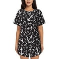 thumbnail image 1 of Naloa Anchors Women's Short-Sleeved Pajama Set, Loungewear, Summer pajamas, Breathable Cozy - XX-Large, 1 of 9
