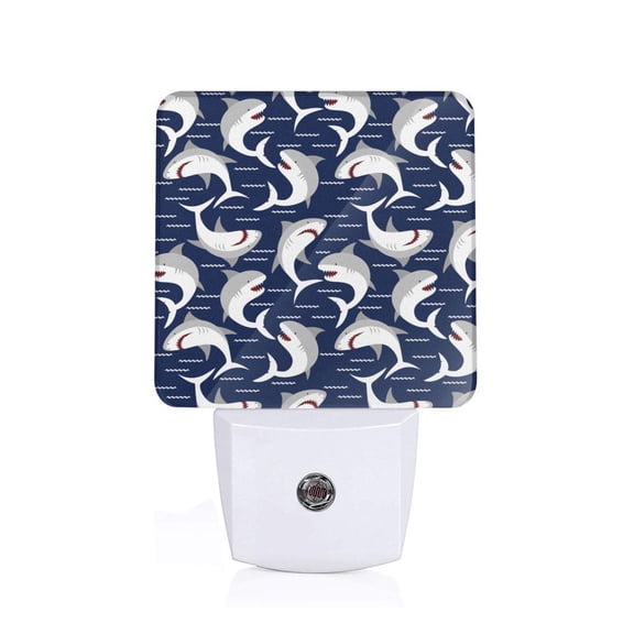 Naloa Angry Shark Night Lights Plug into Wall, Dusk to Dawn Sensor Warm White Led Night Light 0.5W, Nightlight suit for Adults, Bedroom, Bathroom, Hallway, Kitchen