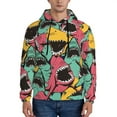 thumbnail image 1 of Naloa Angry Shark Pattern Men's Casual Hooded Collar Drawstring Hoodies Pullover Sweatshirts Casual Long Sleeve Shirts-XX-Large, 1 of 7