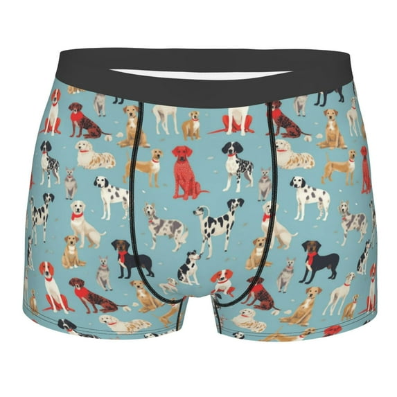 Naloa Animal Dog Print Mens Underwear - Boxers for Men, Classic Briefs for Men