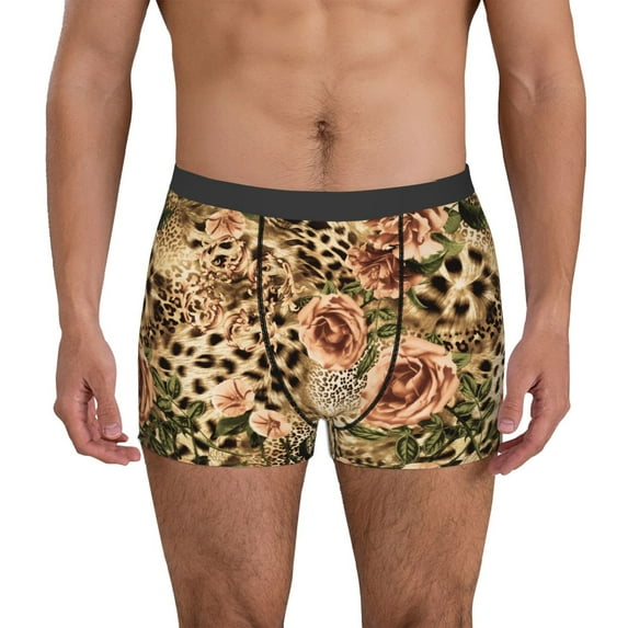 Naloa Animal Leopard Mens Underwear - Boxers for Men, Mens Boxer Briefs, Classic Briefs for Men-Medium