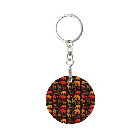 Naloa Animal Print Round Keychain Keychain Key Ring, Key Tag, Key Chain Bulk for Gift Accessories (Round)