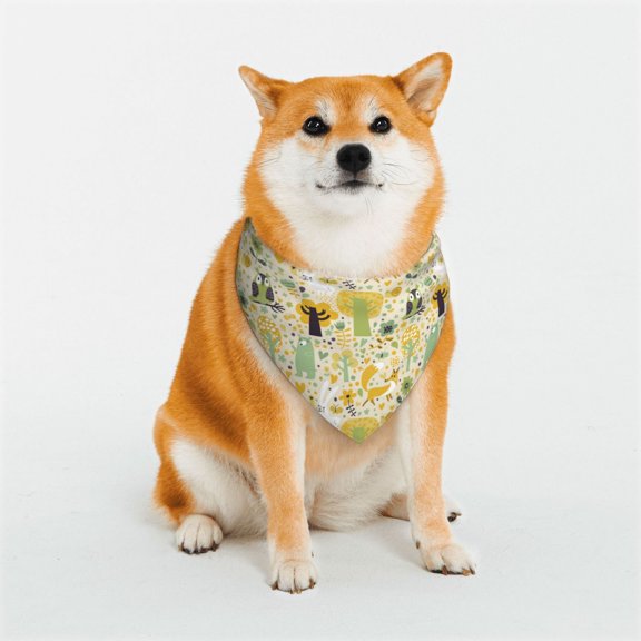 Naloa Animal Tree Dog Bandana Large and Small-Dog Scarf Bib Handkerchief Accessories for Dogs and Cats(S-L)-Large