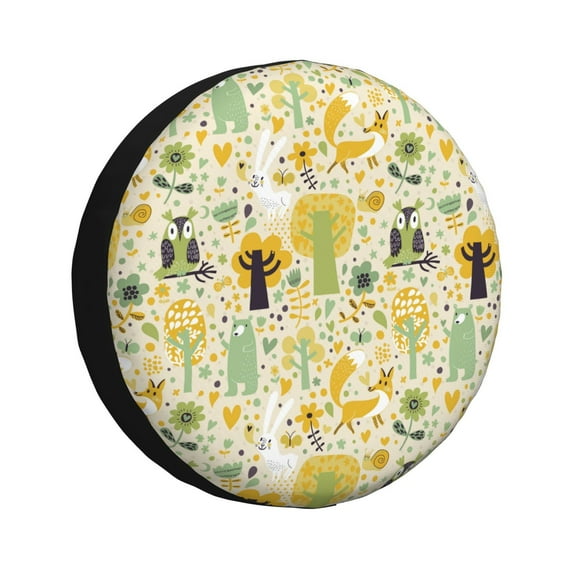 Naloa Animal Tree PVC Leather Spare Tire Wheel Cover for Car Truck SUV Camper Trailer Universal Fit many size16 inch