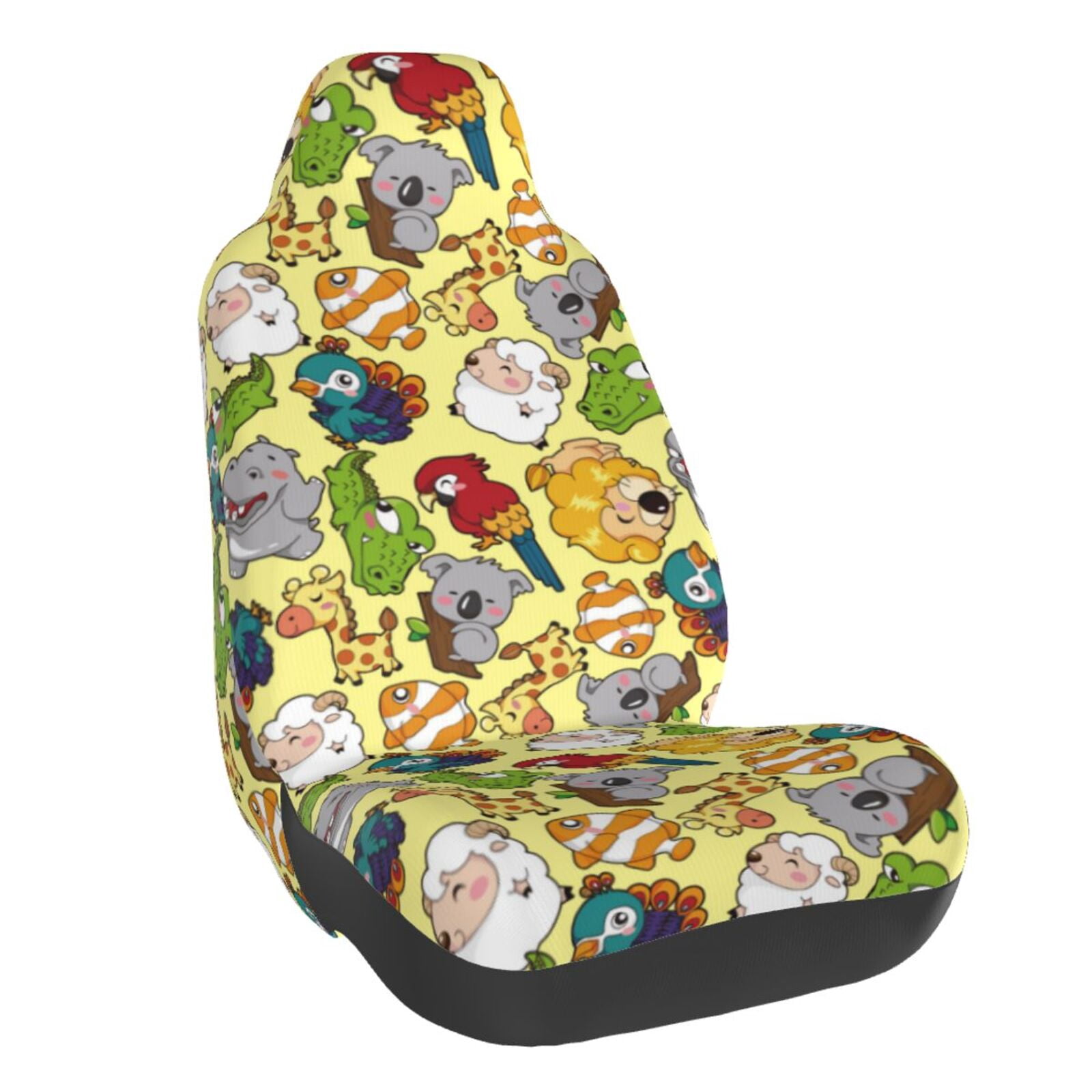 Naloa Animals Car Seat Covers Universal Front Seat Coves for Car Accessories ,Padded Car Covers for Automotive, SUV, Truck, and Van