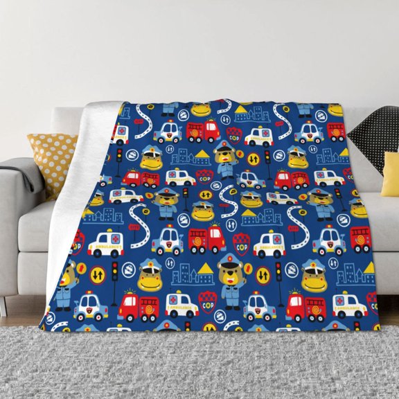 Naloa Animals Rescue Team Flannel Blankets - Thick and Warm Blanket for Winter, Soft Fuzzy Plush King Blanket for All Seasons50"x40"