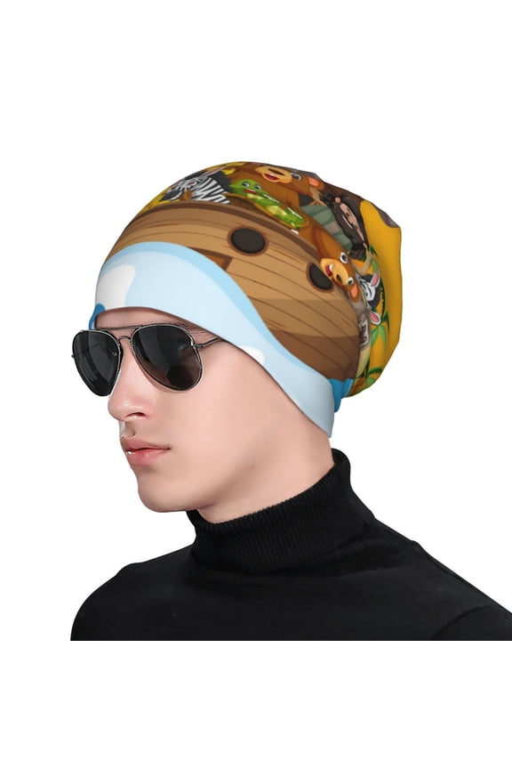 Animals on Noah's Ark1 Soft Beanie Hat, Knit Beanie Daily Beanie in Fine Knit for Women Men Winter Travel, Outdoor