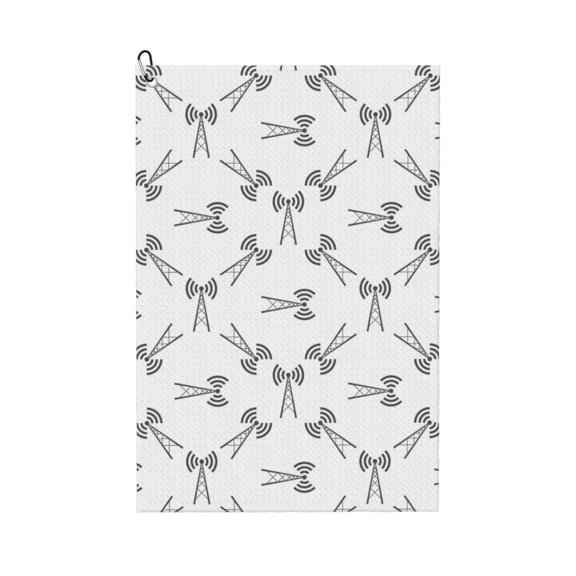 Naloa Antenna Icon Golf Towel Golf Gift for Men and Women Golf Towel with Carabiner Clip to Quickly Remove Mud, Dirt and Sweat