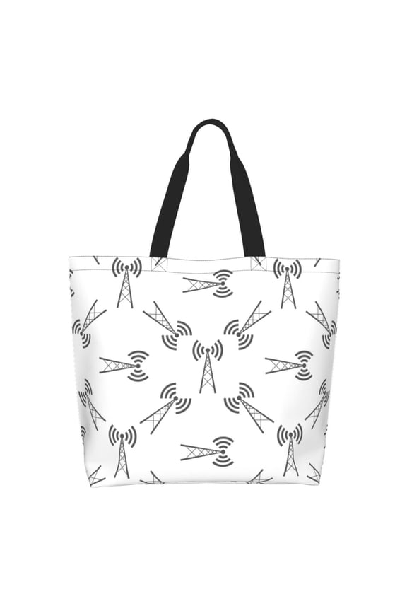 Antenna Icon Tote Bag for Women Large Capacity Shoulder Bag for College Work Travel Shopping