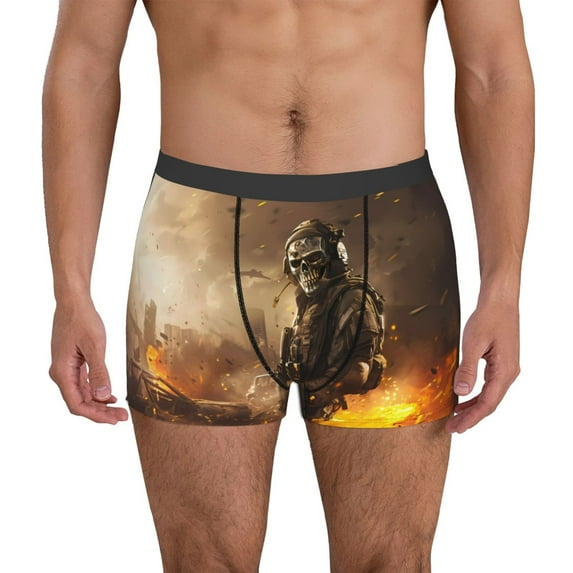 Naloa Apocalyptic Skull Soldier Mens Underwear - Boxers for Men, Mens Boxer Briefs, Classic Briefs for Men-X-Large