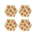 thumbnail image 1 of Naloa Apple Leather Coasters for Drinks, Durable Drink Coasters 4 Set for Tabletop Protection, Luxurious Home Décor and Housewarming Gift ( {designName})Hexagon, 1 of 6