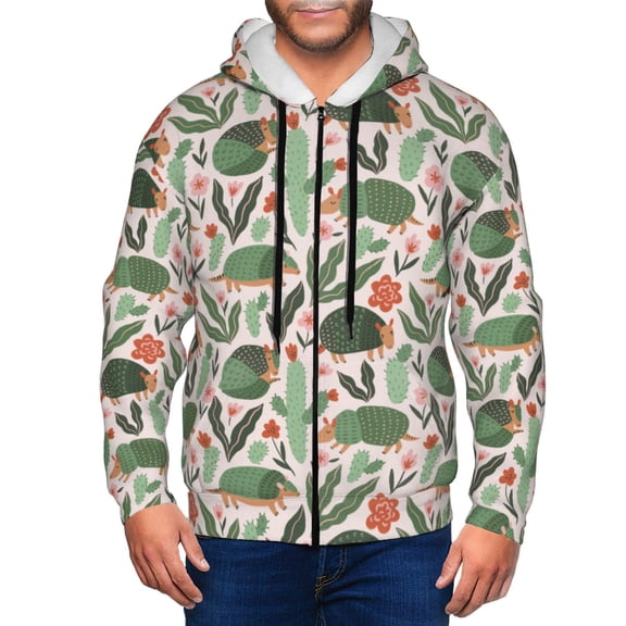 Naloa Armadillo Men’s Hoodies, Zip up Hoodie, Sweatshirts,Hoodies for Men Sizes S-3XL-XX-Large