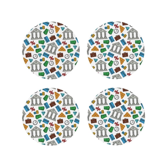 Naloa Art Of Livings Leather Coasters for Drinks, Durable Drink Coasters 4 Set for Tabletop Protection, Luxurious Home Décor and Housewarming Gift ( {designName})Round Shape