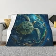 thumbnail image 1 of Naloa Artistic Turtle Earth Flannel Blankets - Thick and Warm Blanket for Winter, Soft Fuzzy Plush King Blanket for All Seasons40"x30", 1 of 6