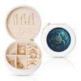 thumbnail image 1 of Naloa Artistic Turtle Earth Round Jewelry Box, Travel Jewelry Organizer, 3.9 x 3.9 x 2in Jewelry Storage Box for Women-White, 1 of 7