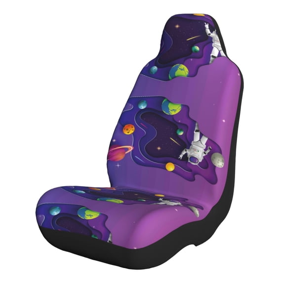 Naloa Astronaut Car Seat Covers 2PCs Front Car Seat Covers Universal fit for Most Cars SUVs and Trucks - 1