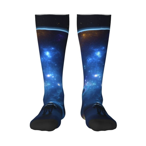 Naloa Astronaut Knee Socks, High Socks Long Stretchy Sock Women Knee High Stocking, Long Socks for Women