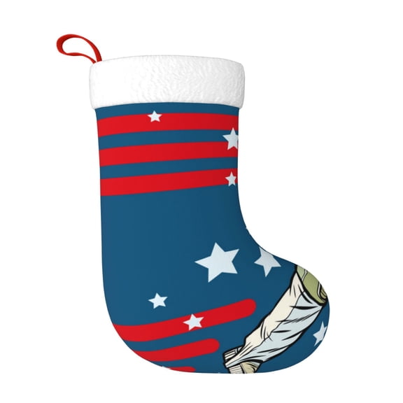 Naloa Astronaut Runs Forward Christmas Stockings Decorations, Xmas Ornaments, DIY Personalized Farmhouse Decor for Home Family Party Tree