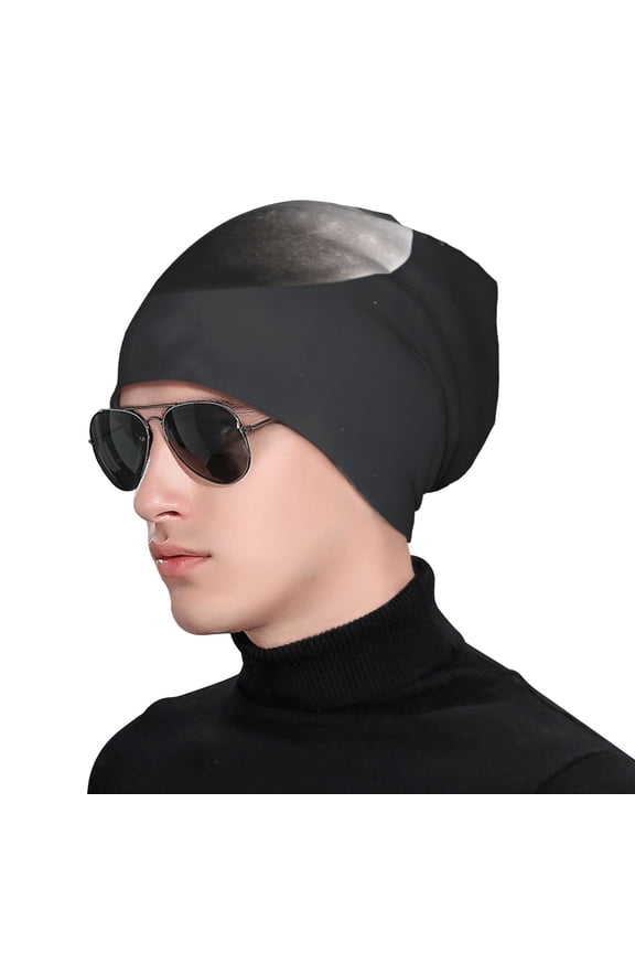 Astronaut Sitting On Mercury Planet Soft Beanie Hat, Knit Beanie Daily Beanie in Fine Knit for Women Men Winter Travel, Outdoor