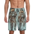 thumbnail image 1 of Naloa Astronauts On Lunar Mission Men's Short Pajama Pants, Pj Shorts, Lounge Comfort Shorts-3X-Large, 1 of 6
