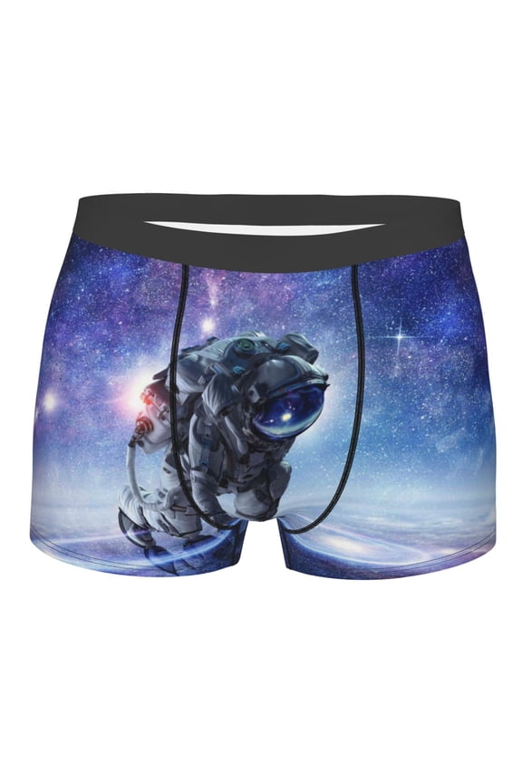 Astronauts Start Running Print Mens Underwear - Boxers for Men, Classic Briefs for Men